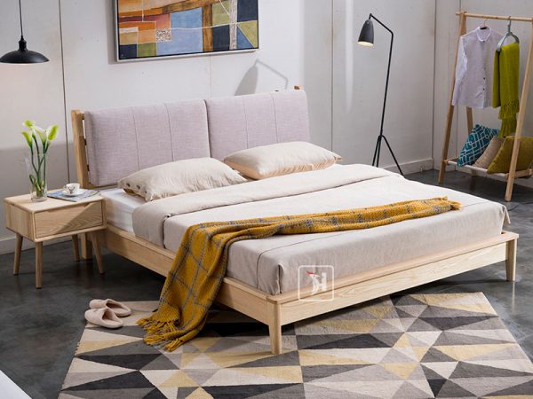 Giường ngủ gỗ tự nhiên thiết kế thời trang