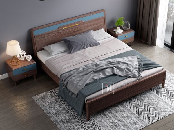 Giường ngủ mang thiết kế trang nhã, hài hòa hút mắt
