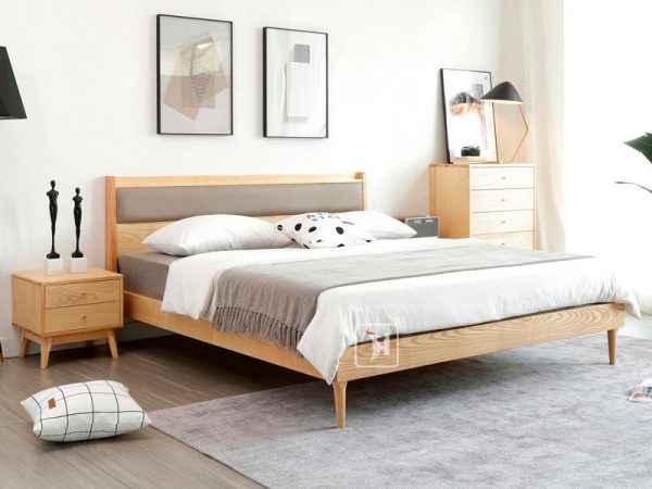 giường gỗ Sồi giá rẻ TA.GN12 nổi bật với thiết kế trẻ trung và thanh lịch