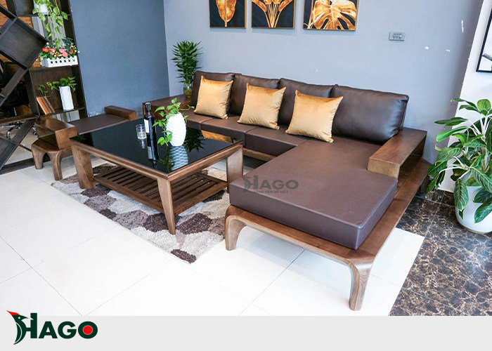 Sofa gỗ sồi đơn giản, đẹp