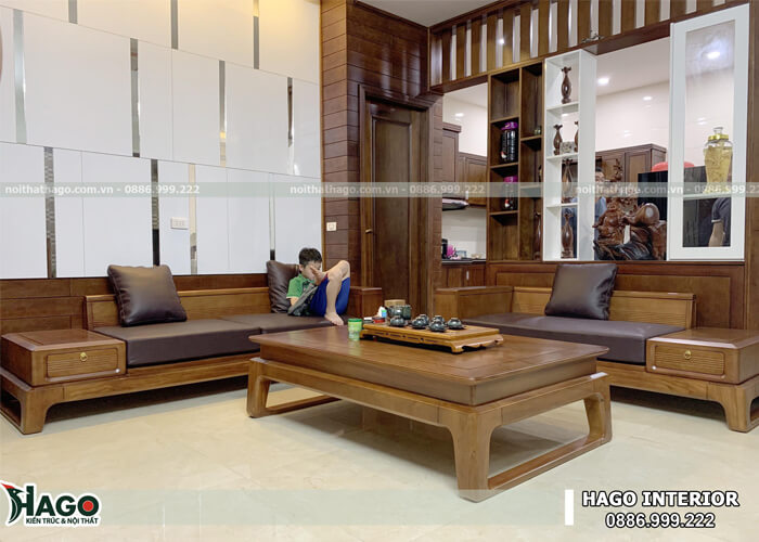 Sofa hiện đại làm bằng gỗ đỏ Pachy Nam Phi