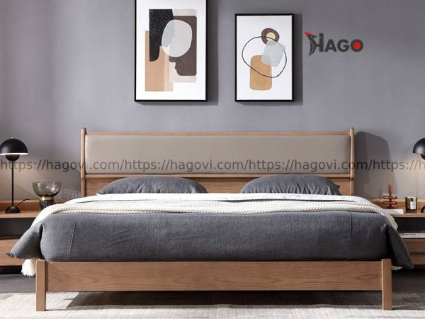 Giường gỗ Sồi hiện đại ND.HG01
